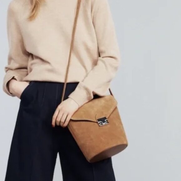 Loeffler Randall | Charming Suede Black Bucket Bag - Picture 7 of 7